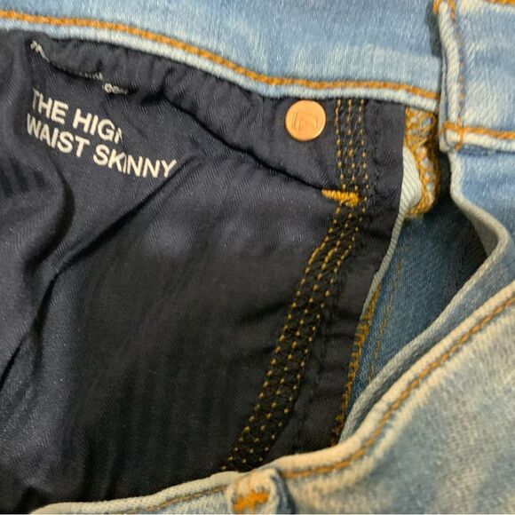 7 For All Mankind Women’s High Waist Ankle Skinny Velvet Pant Size 24 blue - Picture 8 of 8